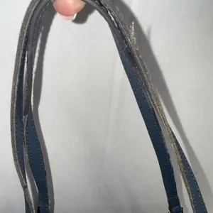 Rowallan‎ Large Old Money Minimalist Navy Blue Canvas Tote Purse thumbnail 9