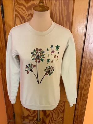 Grateful Dead Dancing Bears Dandelion Sweatshirt XS Hippie Deadhead Pullover thumbnail 4