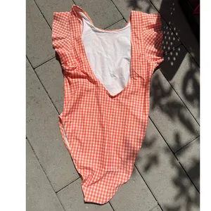 Double‎ Zero Orange Gingham Swimsuit Cottagecore Fairy Milkmaid Beach thumbnail 2
