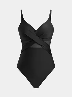 🌊 Cupshe Black Mesh One Piece Swimsuit NWT (Size Medium) thumbnail 2