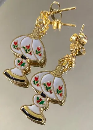 Handmade Retro Cute Lamp Earrings thumbnail 1