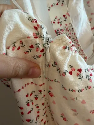 NWT Hollister Cream and Red Floral Halter Mini Dress Size L thumbnail 6