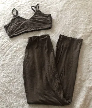TOBI Two Piece Olive Green Crop Top and Maxi Skirt Set thumbnail 1