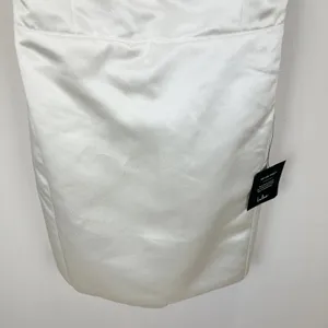Lulus Charming Celebration White Taffeta Bow Mini Dress Wedding Bridal Small NWT thumbnail 10