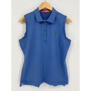Masters Magnolia Lane Collection Women's Sleeveless Golf Polo Blue Large Vintage thumbnail 2