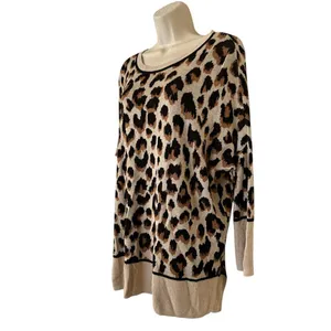 New Directions Sweater, Knit, Animal Print / Leopard, Oversized Small thumbnail 2