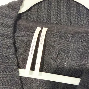 By Anthropologie Black Ruffle Cable-Knit Sweater Balloon‎ Sleeve Size Small thumbnail 4