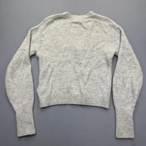 Quince‎ Womens Merino Wool Baby Alpaca Blend V-Neck Cardigan Gray Size M LK001 thumbnail 7