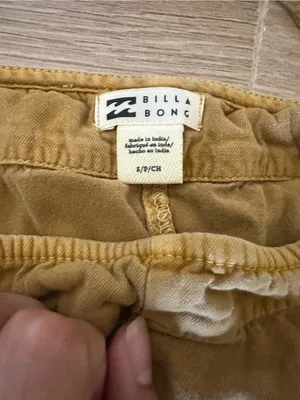 Billabong Mustard Yellow Elastic Waist Shorts thumbnail 3