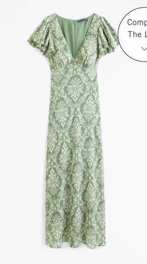 Abercrombie Ruffle Sleeve Slip Maxi Dress thumbnail 1
