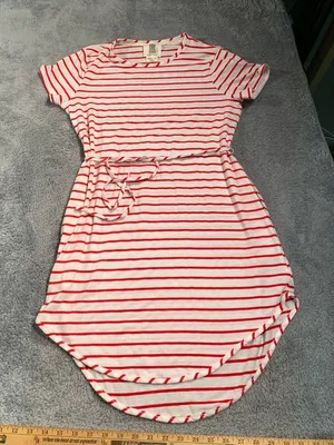Anthropologie lili’s closet Red and White Striped Dress medium thumbnail 1