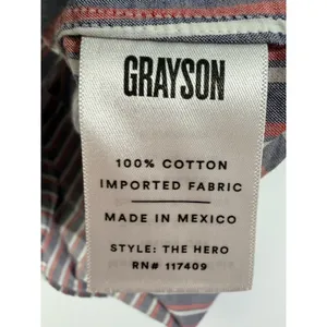 Grayson The Hero Striped Button Down Shirt Cotton Blue Red Size 01 Small thumbnail 5