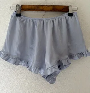 Brandy Melville blue ruffle silk shorts thumbnail 1