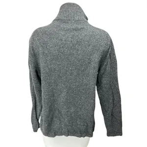 J.Crew Gray Wool Knit Long Sleeve 1/4 Zip High Neck Pullover Sweater Top Size L thumbnail 2