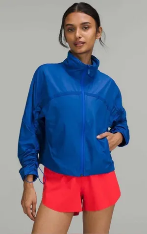 lululemon Lightweight Cropped Track Jacket - Blazer Blue Tone - Size 6 thumbnail 1