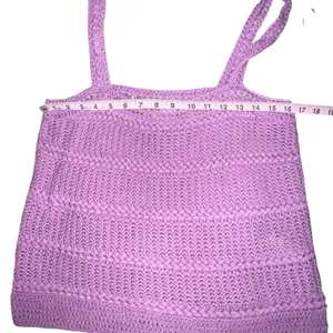 Vince‎ Womens Size Large Crochet Camisole Tank Top Square Neck Knit Purple Lilac thumbnail 6
