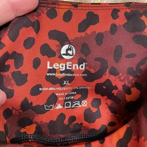 LegEnd Burnt Orange Leopard Cheetah Print Athletic Leggings, XL NWT thumbnail 3