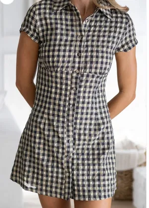 Sky to Moon Gingham Mini Dress thumbnail 2