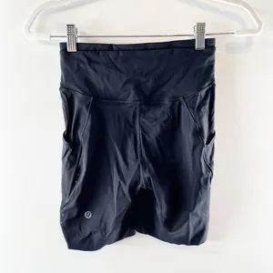 Lululemon Fast and Free High-Rise Bike Shorts 6" With Pockets Black 4 thumbnail 5
