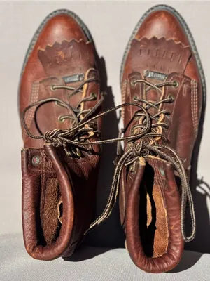 Women’s Double H Ladies Lacer Brown Leather Kilties Lace Up Western Work-boot 9W thumbnail 3