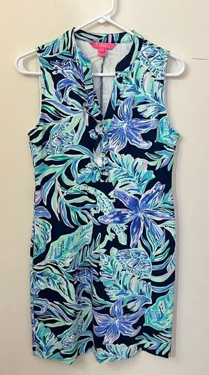 Lilly Pulitzer NWOT Sherryn Shift Dress Navy Ready Set Gecko Small thumbnail 1