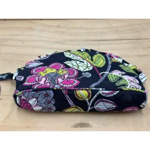 Vera Bradley Floral Cosmetic Bag Zip Closure‎ Black thumbnail 7