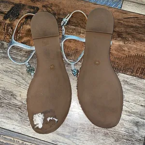 Tory Burch Silver Quilted Marion T-strap sandals thumbnail 7
