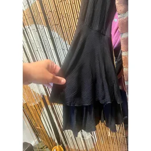 Vintage Havana Black Romper Tiered Bell Sleeve Lace Up Front Boho Flowy M thumbnail 5