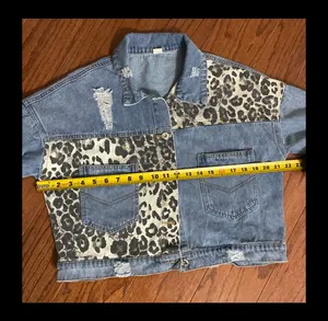 Light blue & Leopard Denim rugged jacket thumbnail 8