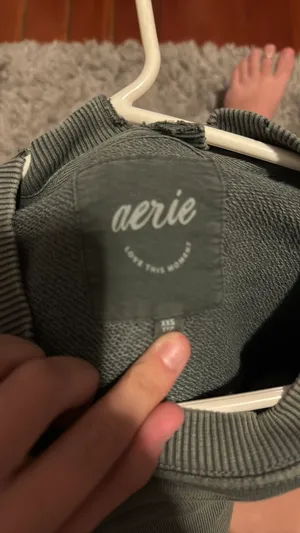 Aerie Oversized Sweatshirt Crewneck Pullover Green thumbnail 3