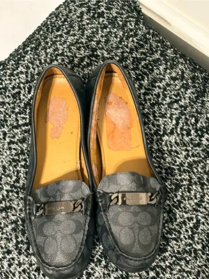 Coach Black Signature Canvas Loafers with Metal Accent thumbnail 2