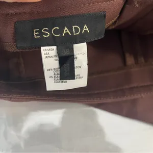 Escada Chocolate Brown Stretch‎ Cotton Mid Rise Crop Flare Pant Size 8 thumbnail 8