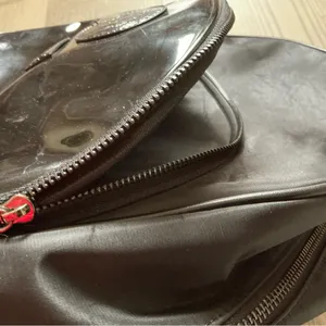 Versace Medusa head black faux patent leather nylon backpack thumbnail 15