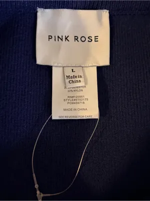 PINK‎ ROSE NWOT Navy Blue Knit Mini Skirt, Large thumbnail 5