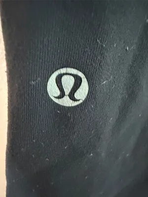 lululemon athletica Black Boot-Cut Yoga Pants with Blue and White Waistband thumbnail 5