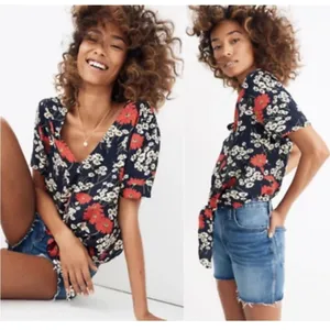 Madewell Women's Hillside Daisies Knot Tie Front‎ Top Floral Print thumbnail 2