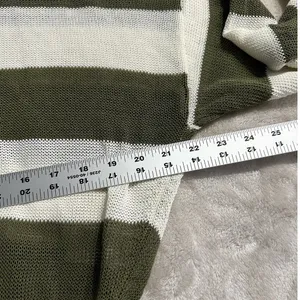 J.Crew Loose-Knit Crewneck Sweater Women's Small Off White Green Long Sleeve NWT thumbnail 8