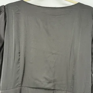 Baltic Born XXL Black‎ Satin Wrap Maxi Dress Short Flutter Sleeve V-Neck Formal thumbnail 4