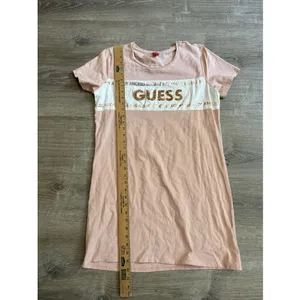 Guess Big Bling Logo T-Shirt Dress L Pink Rose‎ Quartz Pink Women's Summer thumbnail 4