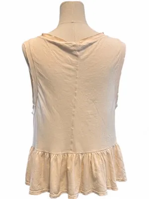 We the Free Cream Sleeveless Ruffle Hem Pocket Top Size Medium thumbnail 3