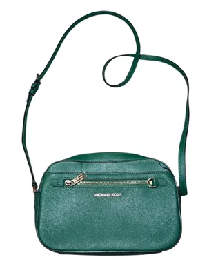 Michael Kors Jet‎ Set Large Saffiano Leather Crossbody Bag in Green thumbnail 1