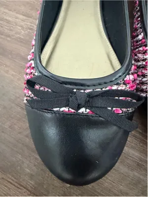 Laundry List Black and Pink Tweed Ballet Flats Size 9 thumbnail 5