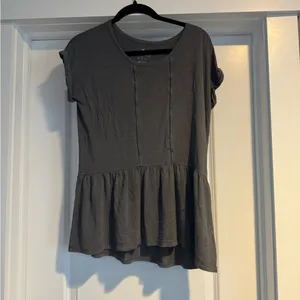 American Eagle Outfitters Gray Peplum Top thumbnail 4