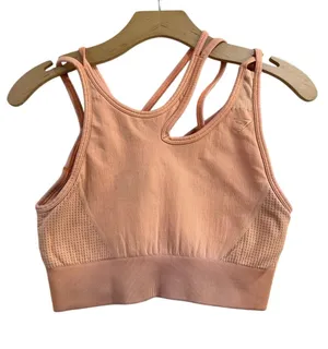 Gymshark Strappy Sports‎ Bra Orange Seamless Workout Activewear Sz L thumbnail 1