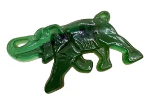 Vintage Green Plastic Elephant‎ Brooch UV Glow Fluorescent Animal Pin SKU 275 thumbnail 1