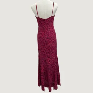 NBD Brielle Lace Midi Dress Raspberry Magenta Pink V-Neck Revolve Cocktail Small thumbnail 4