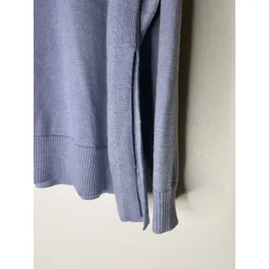Eileen Fisher Italian Yarn Periwinkle Blue Crewneck Sweater M Side Slits Raglan thumbnail 3
