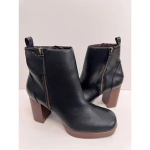 White Mountain Ankle Boots Size‎ 9.5 Black Square Toe Block Heel Side Zip NEW thumbnail 6