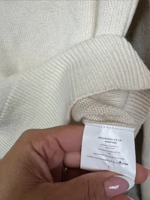 Michael Kors Collection 100% Cashmere Off Shoulder Sweater Cream S thumbnail 4