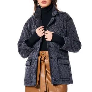 Young Fabulous and Broke Anthropologie Walker Mineral wash-black Quilted Shacket jacket thumbnail 3